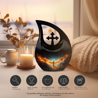Phoenix Urn, a 10 inch Double Cremation Urn 