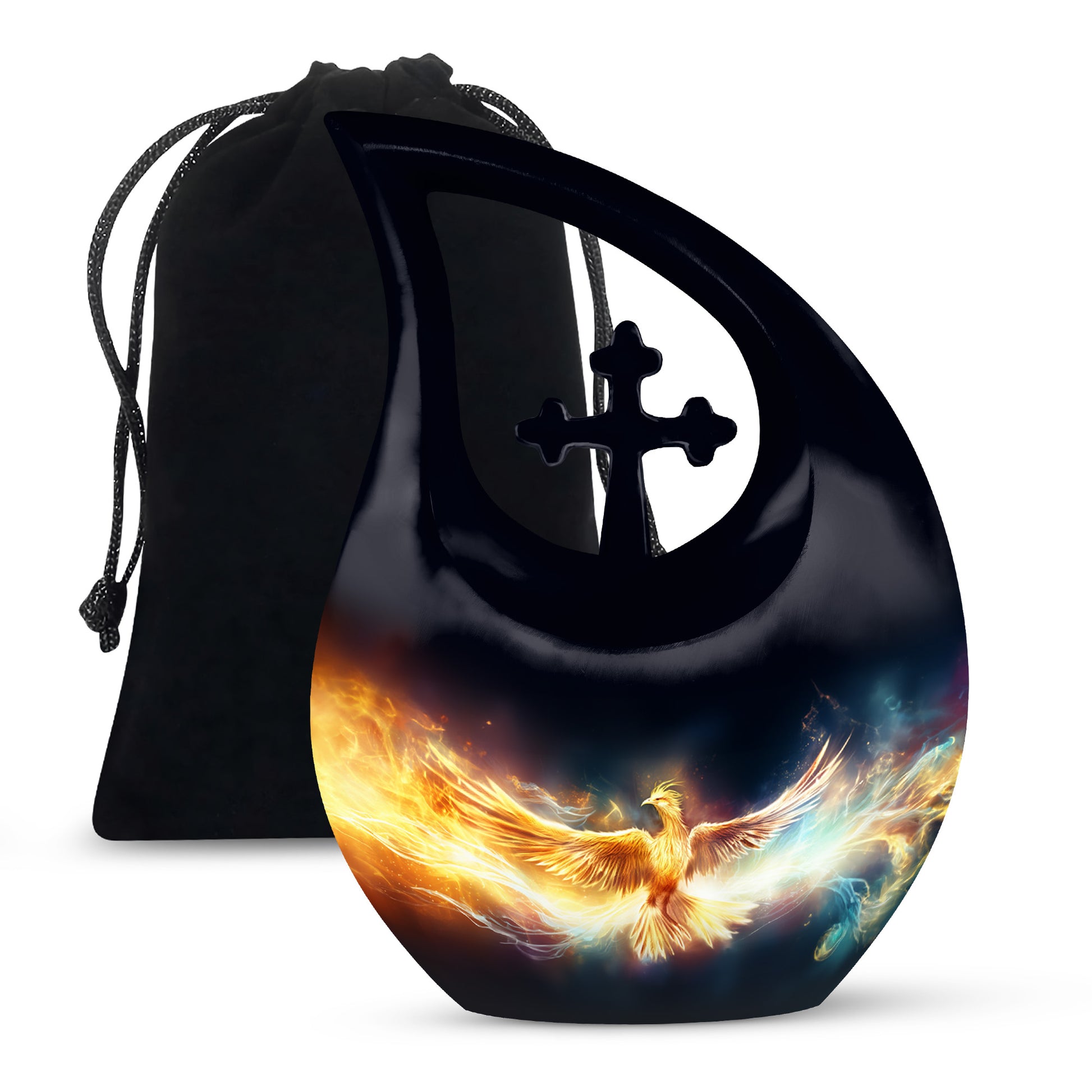 Phoenix Metal Cremation Urn for Men - Custom Unique Funeral Urn for Human Ashes