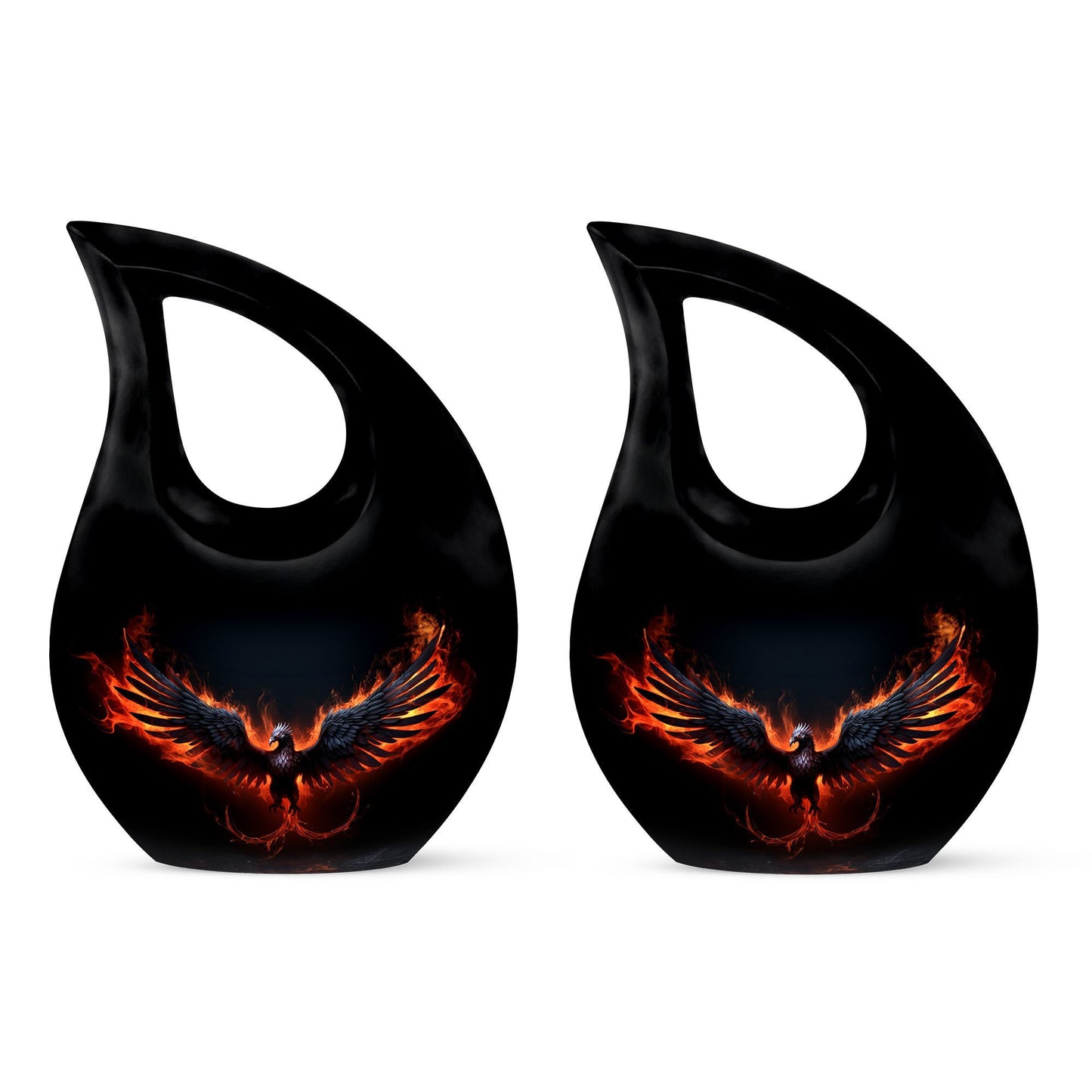 10-inch Phoenix-themed Unusual Urn with Cross Drop 