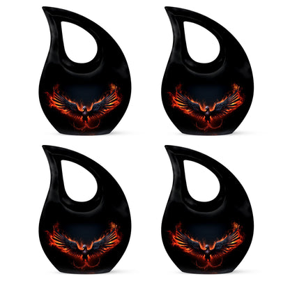 10-inch Phoenix-themed Unusual Urn with Cross Drop 