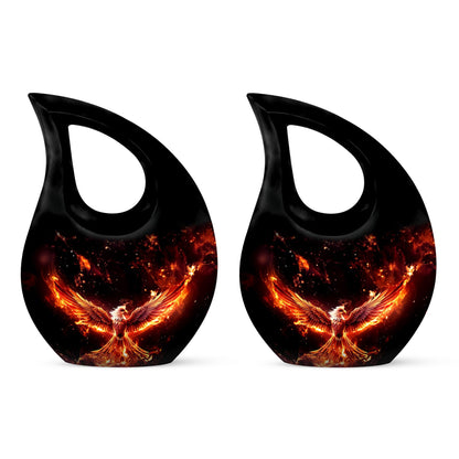 10 inch Phoenix Cremation Urn, Cross Drop design with 