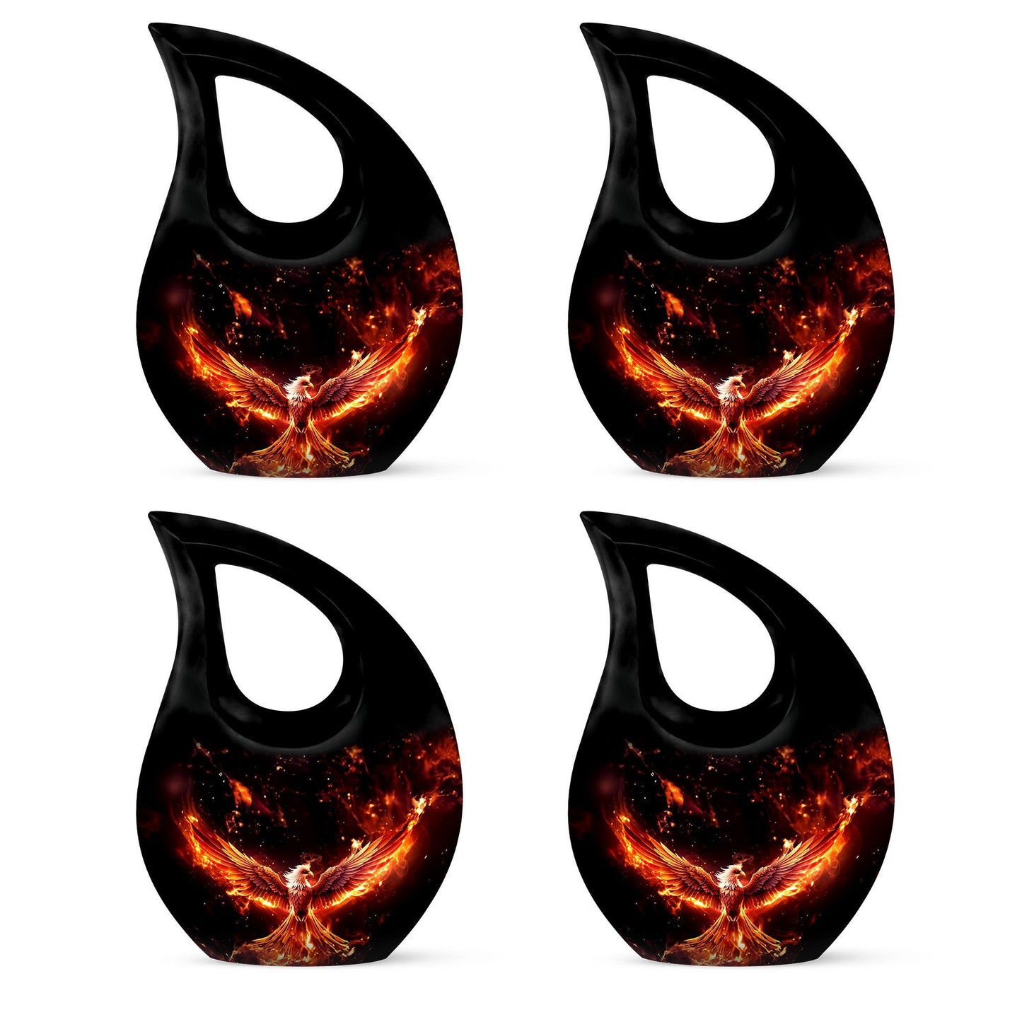 10 inch Phoenix Cremation Urn, Cross Drop design with 