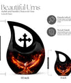 10 inch Phoenix Cremation Urn, Cross Drop design with 