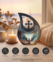 Phoenix themed Cross Drop design 10-Inch Custom Cremation 