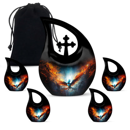 10 inch Phoenix Urn with Cross Drop design, 