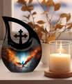 10 inch Phoenix Urn with Cross Drop design, 