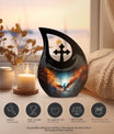 10 inch Phoenix Urn with Cross Drop design, 