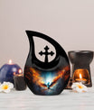 10 inch Phoenix Urn with Cross Drop design, 
