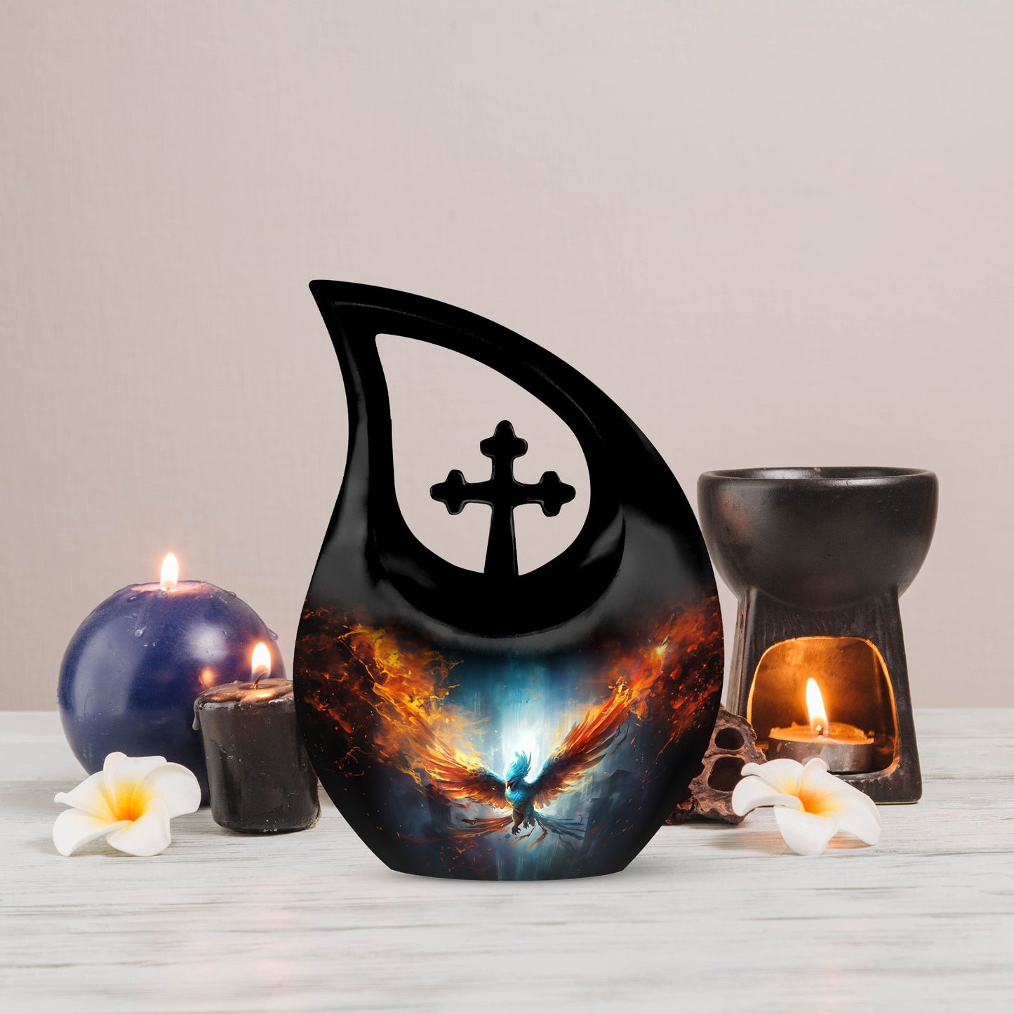 10 inch Phoenix Urn with Cross Drop design, 