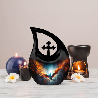 10 inch Phoenix Urn with Cross Drop design, 