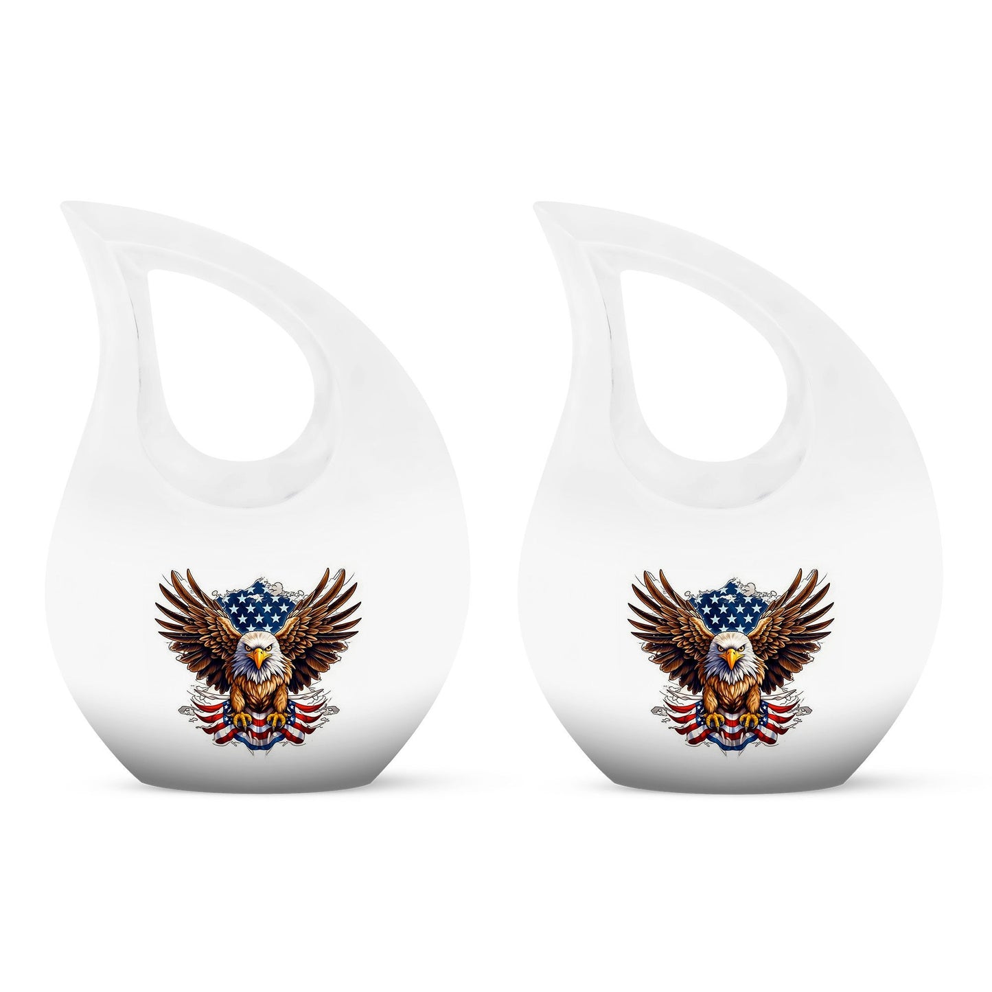 10 Inch Eagle Themed Cross Drop Bird Urn, 