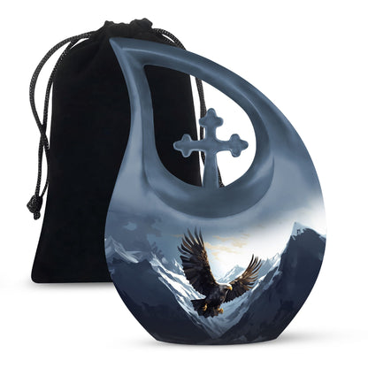 10-inch Eagle Urn with Cross Drop design, 