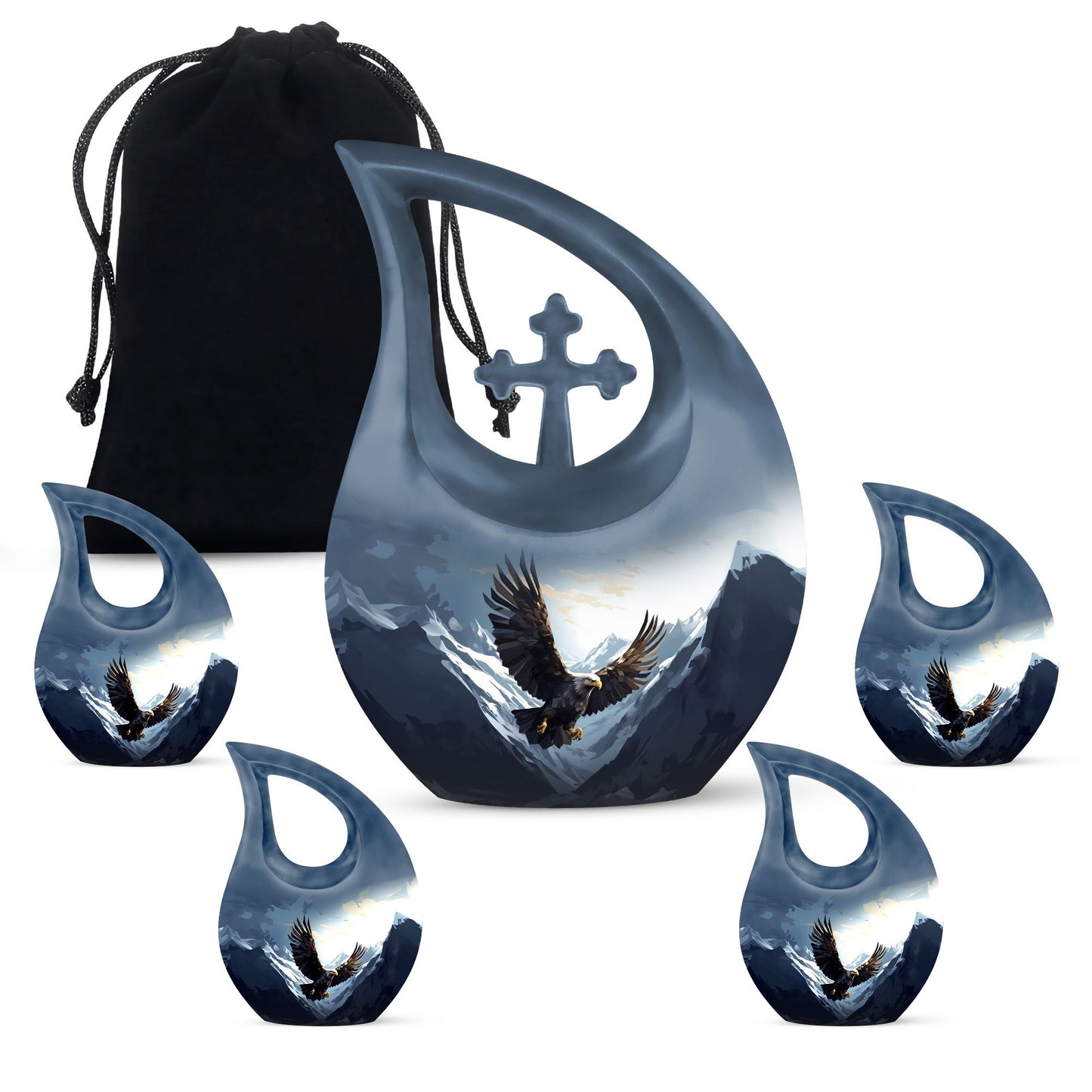 10-inch Eagle Urn with Cross Drop design, 