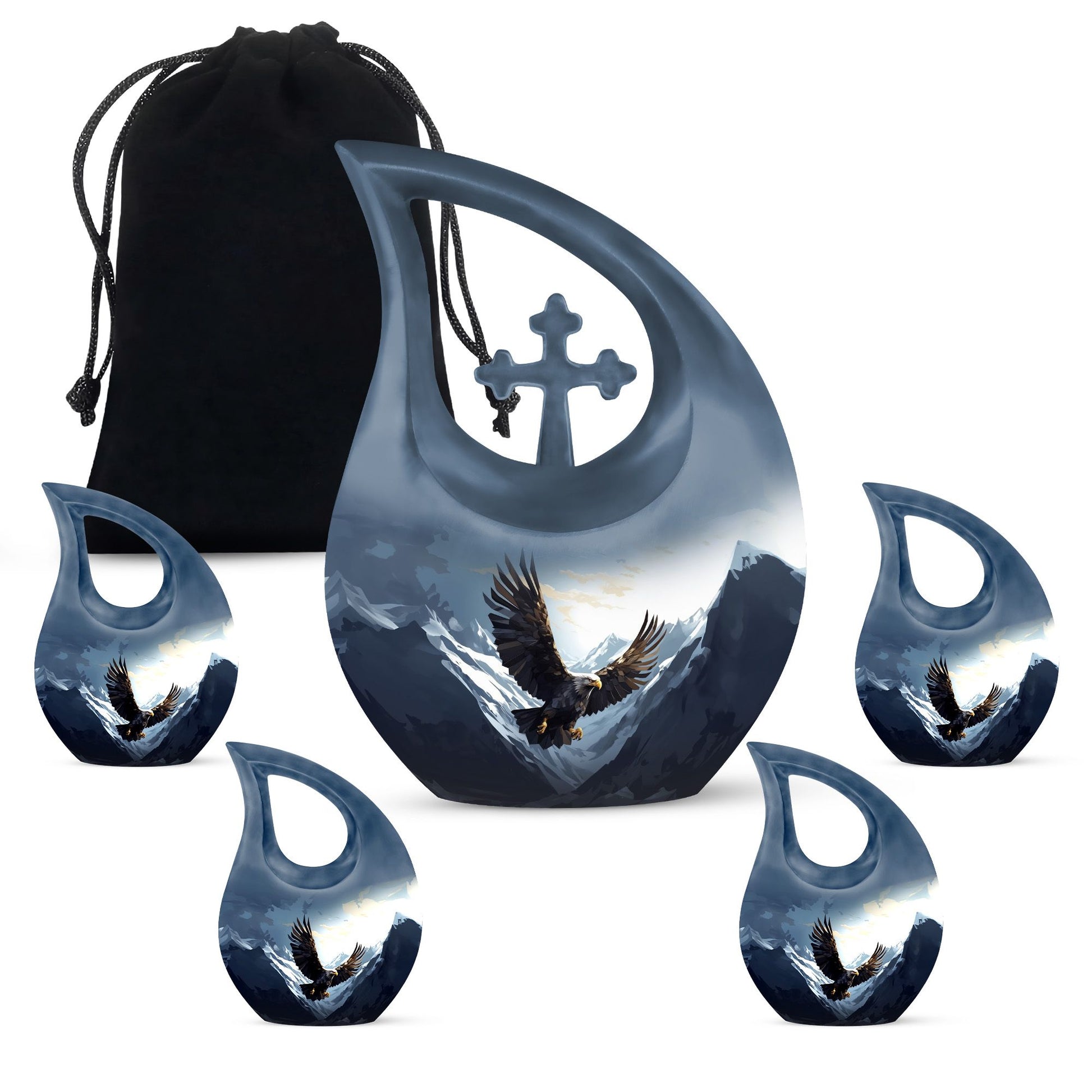 10-inch Eagle Urn with Cross Drop design, 