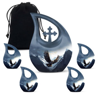 10-inch Eagle Urn with Cross Drop design, 
