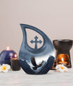 10-inch Eagle Urn with Cross Drop design, 