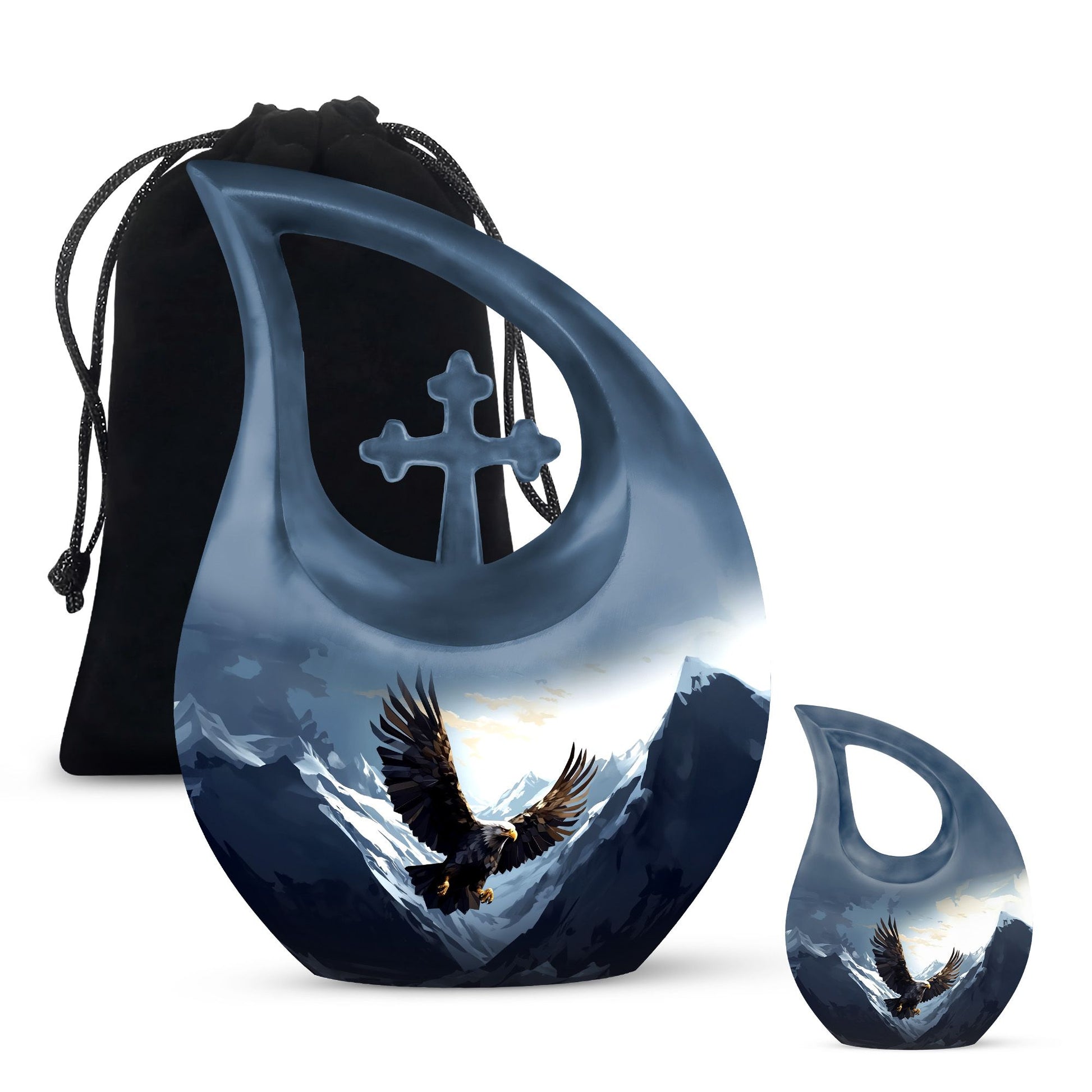 10-inch Eagle Urn with Cross Drop design, 