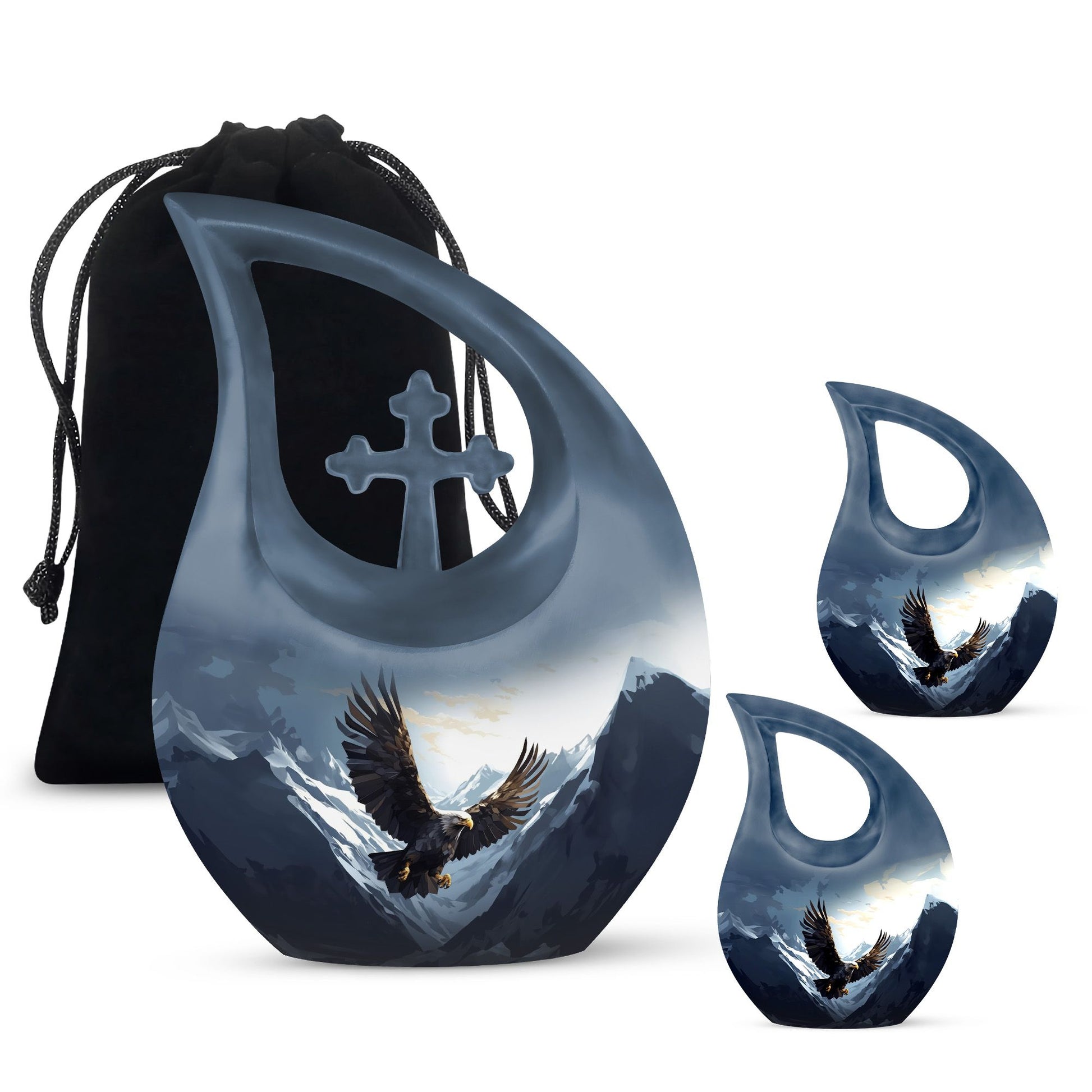 10-inch Eagle Urn with Cross Drop design, 