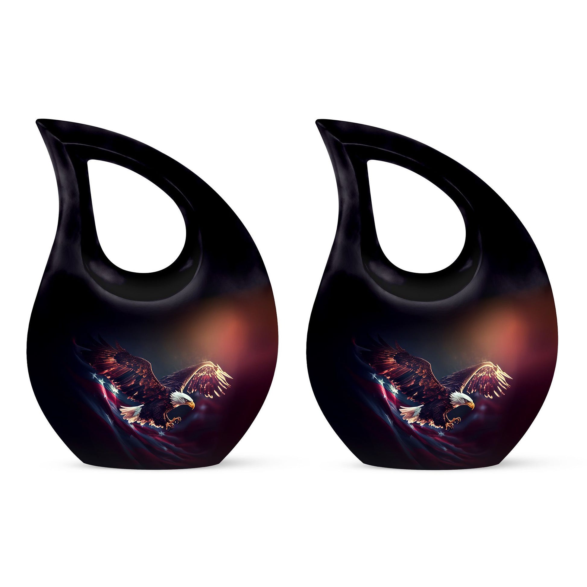 10-inch Eagle themed urn with Cross Drop design, 