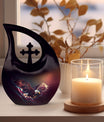 10-inch Eagle themed urn with Cross Drop design, 