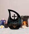 Eagle-themed Cross Drop Custom Cremation Urn,