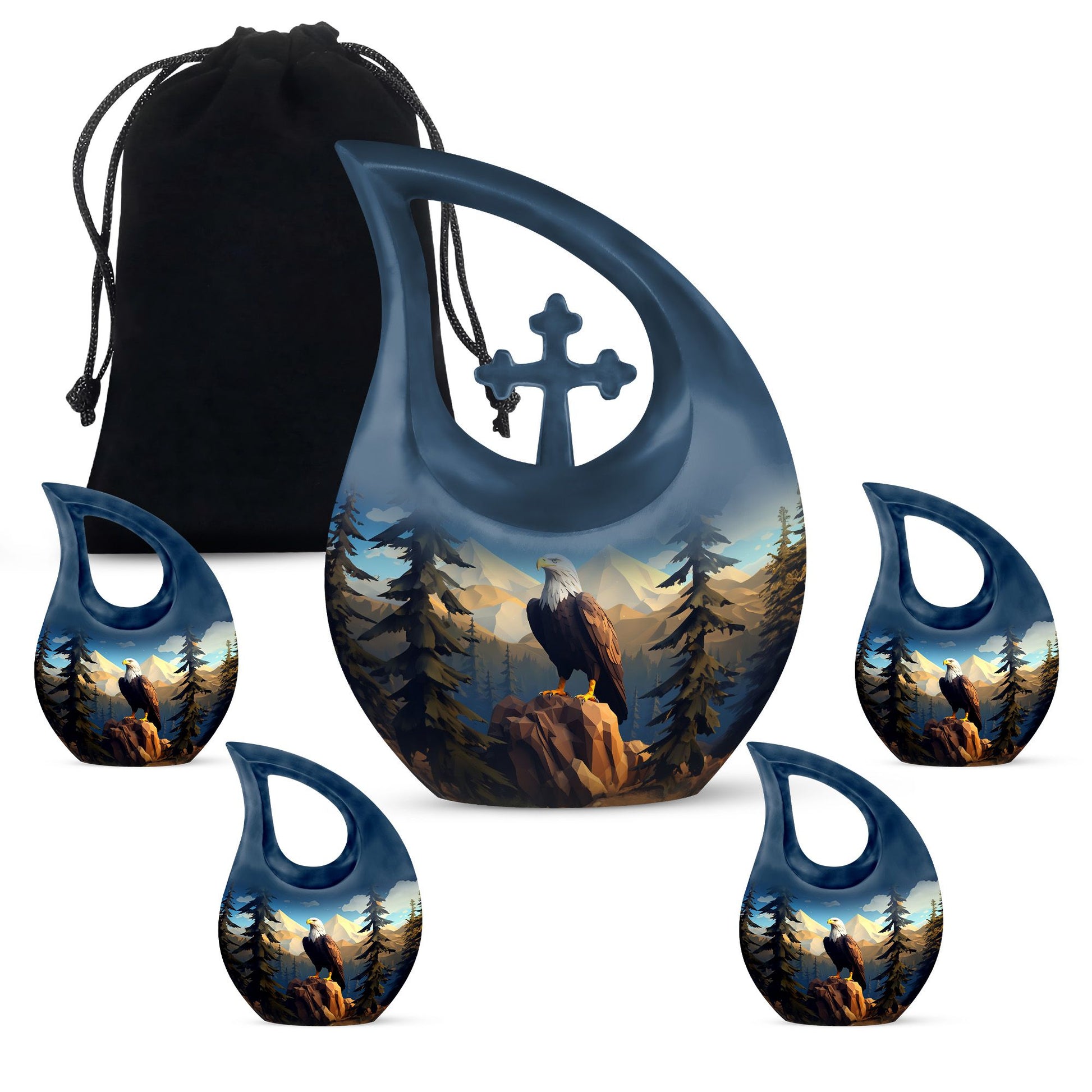 10-inch Eagle Urn with Cross Drop design, 