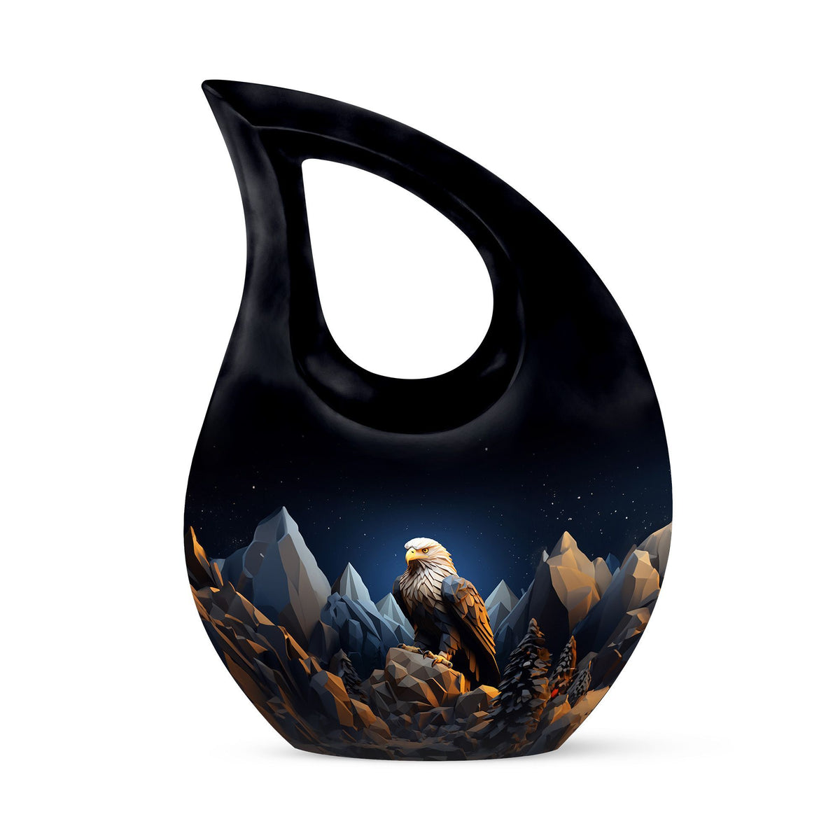 10-inch Custom Eagle Urn with Cross Drop Design 