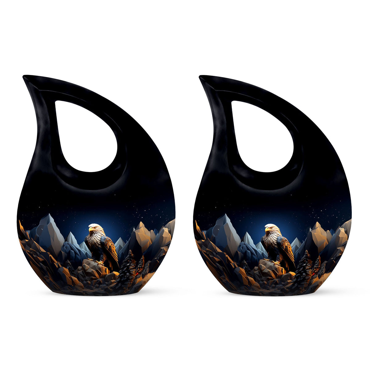 10-inch Custom Eagle Urn with Cross Drop Design 