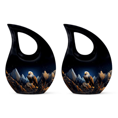 10-inch Custom Eagle Urn with Cross Drop Design 