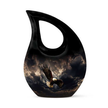 10-inch Eagle Urn with Cross Drop design,