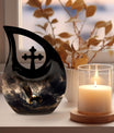 10-inch Eagle Urn with Cross Drop design,