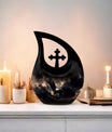 10-inch Eagle Urn with Cross Drop design,