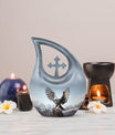 10-inch Eagle Urn featuring Cross Drop design