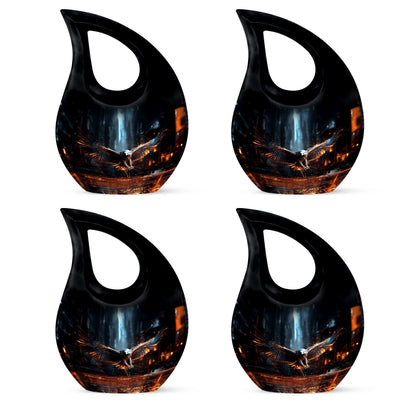10-inch Eagle Themed Cross Drop urn with Velvet Pouch, 