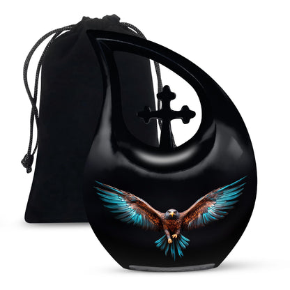 10-inch Eagle Urn with Cross Drop design, 