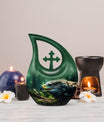 10-Inch Eagle Urn with Cross Drop design,
