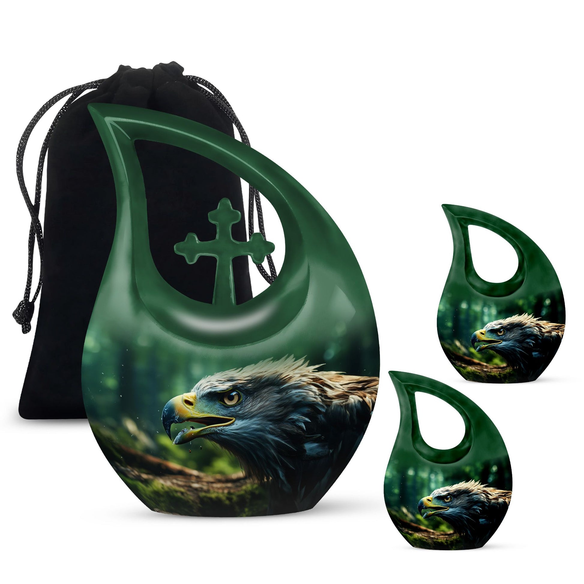 10-Inch Eagle Urn with Cross Drop design,