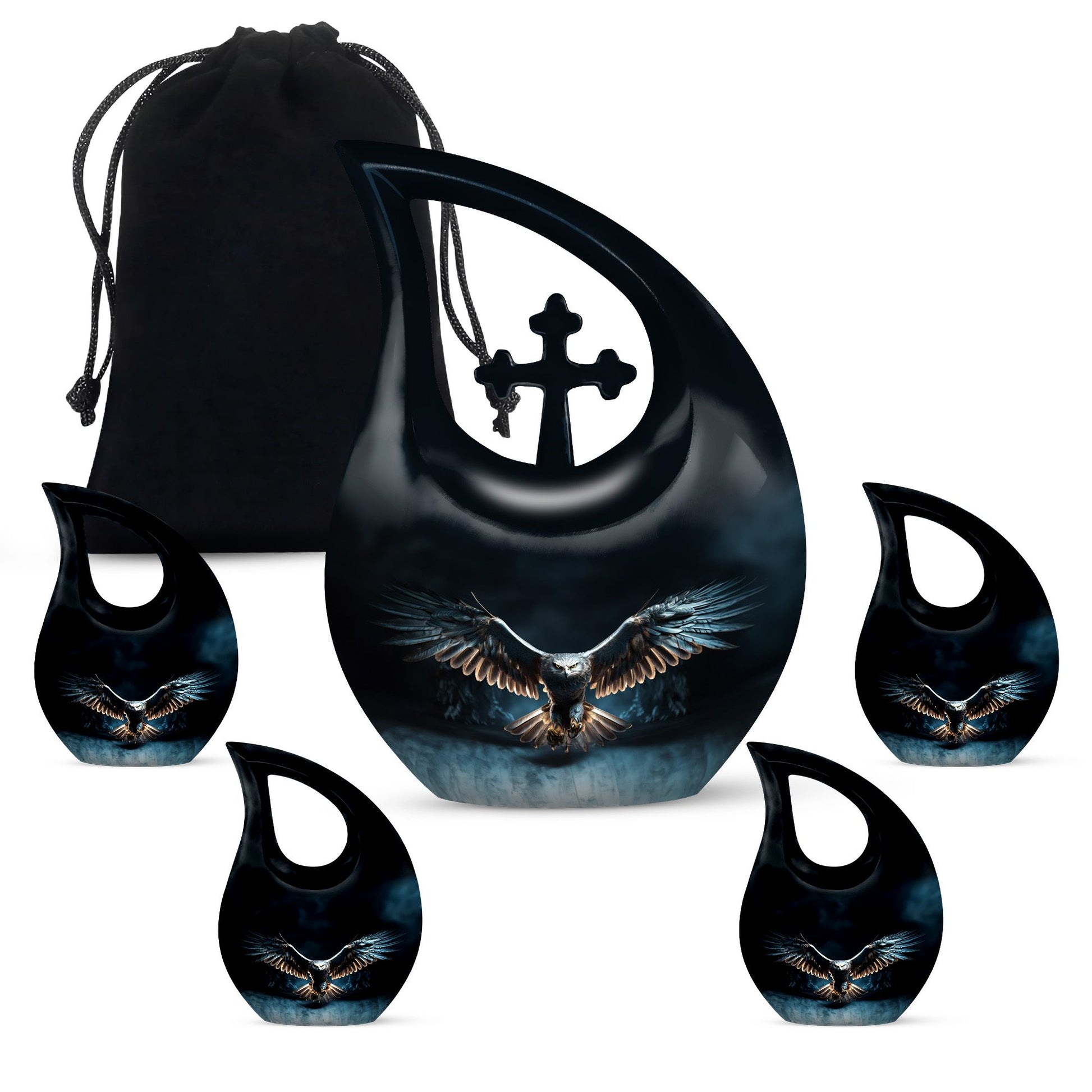 10-inch Eagle Urn with Cross Drop design 