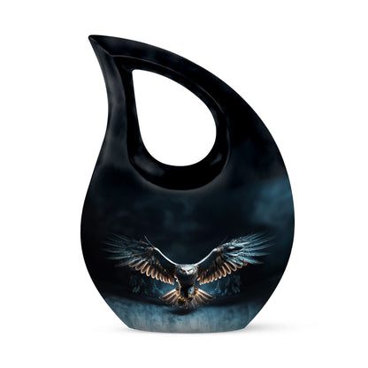 10-inch Eagle Urn with Cross Drop design 