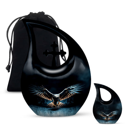 10-inch Eagle Urn with Cross Drop design 