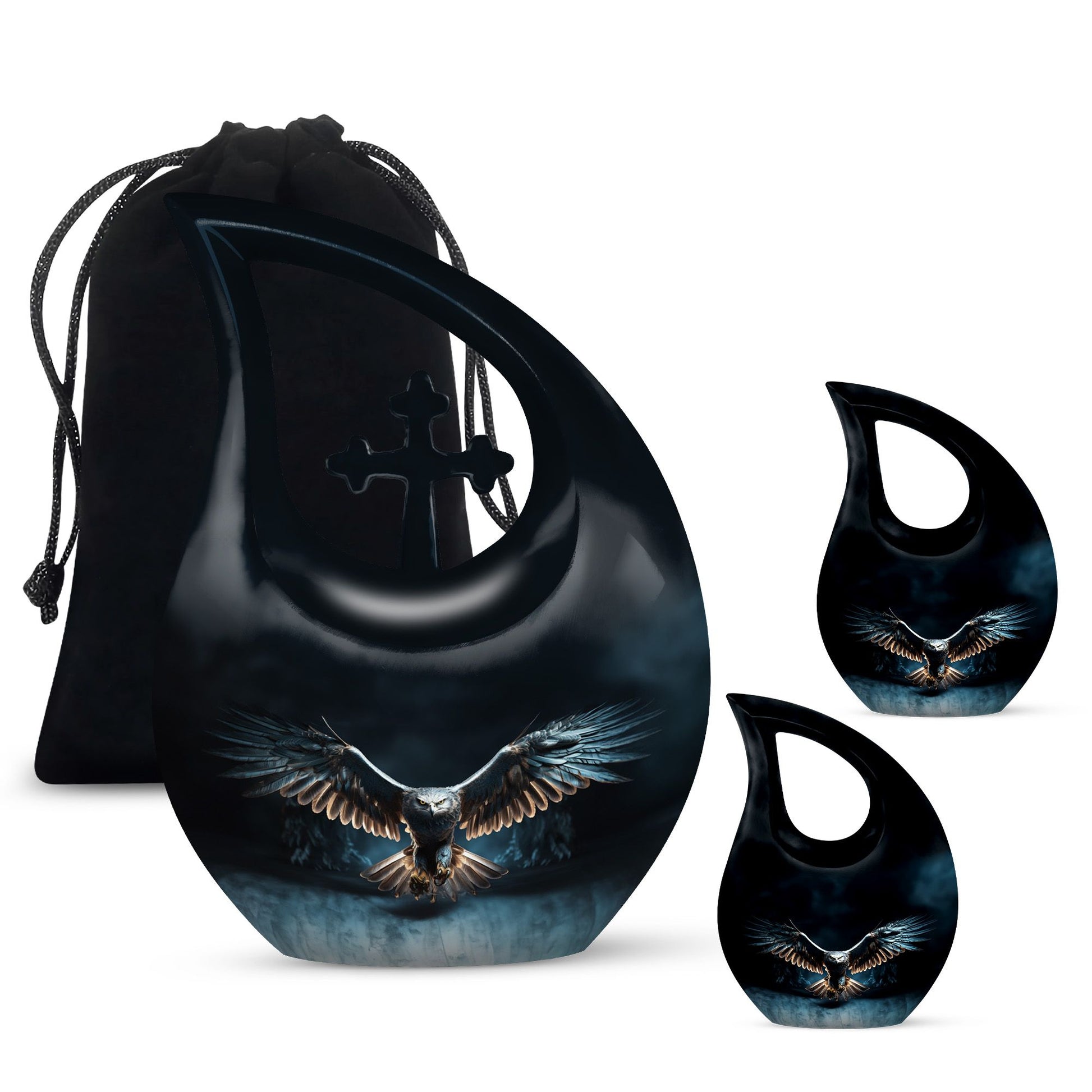 10-inch Eagle Urn with Cross Drop design 