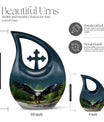 10 inch Eagle Urn with Cross Drop design, 