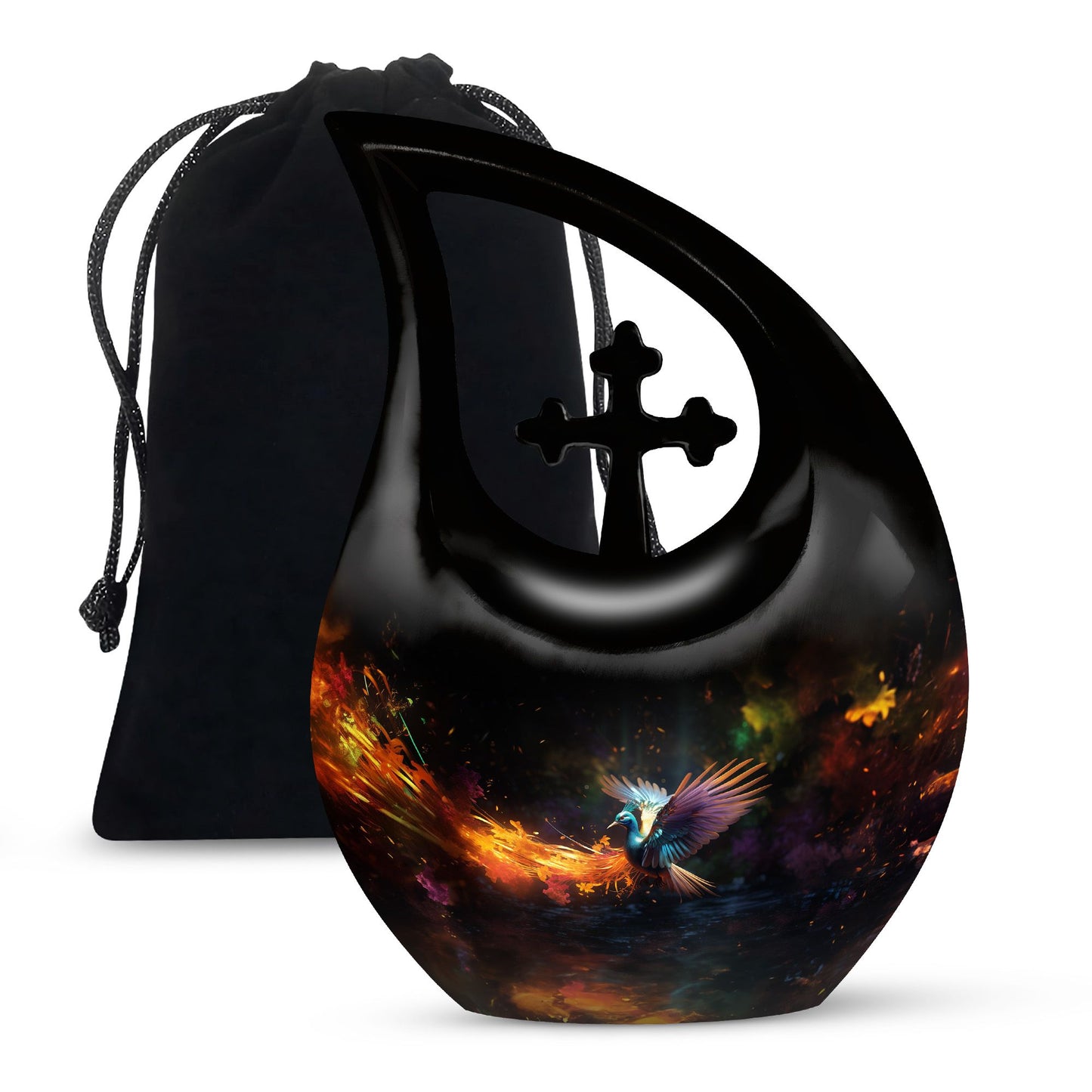 10-inch Eagle Urn with Cross Drop design for Cremation