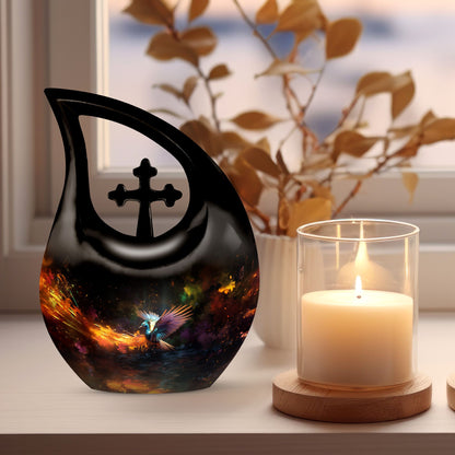 10-inch Eagle Urn with Cross Drop design for Cremation