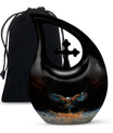 10-inch Eagle Urn, Cross Drop design cremation box 