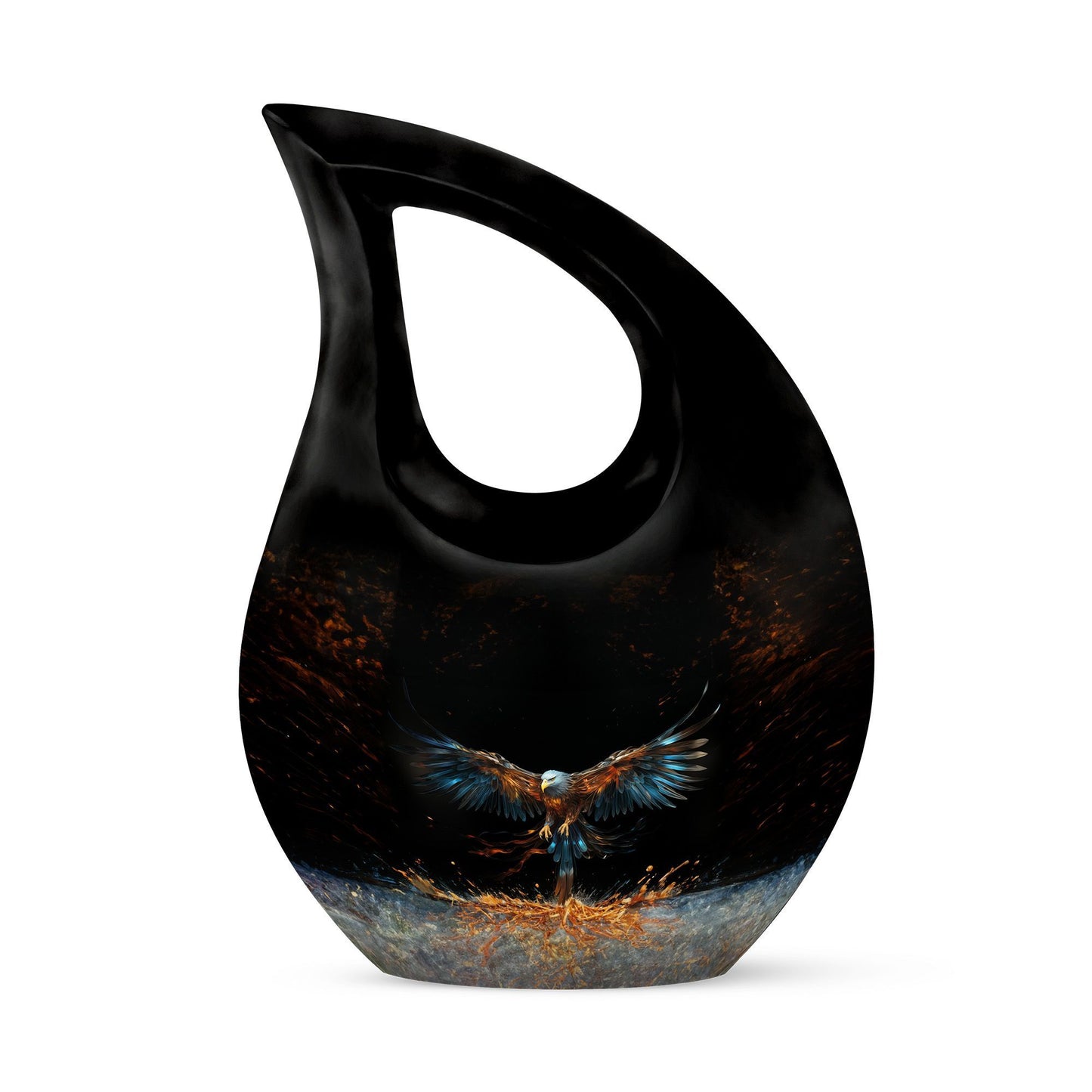 10-inch Eagle Urn, Cross Drop design cremation box 