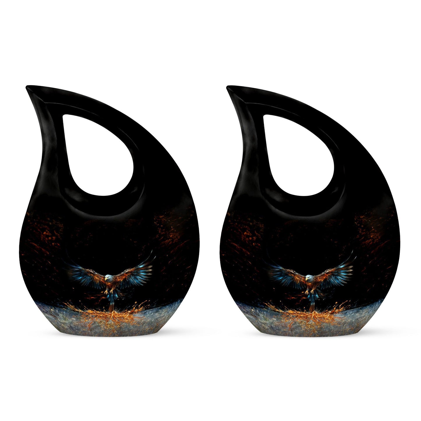 10-inch Eagle Urn, Cross Drop design cremation box 