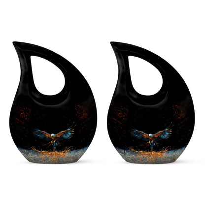 10-inch Eagle Urn, Cross Drop design cremation box 