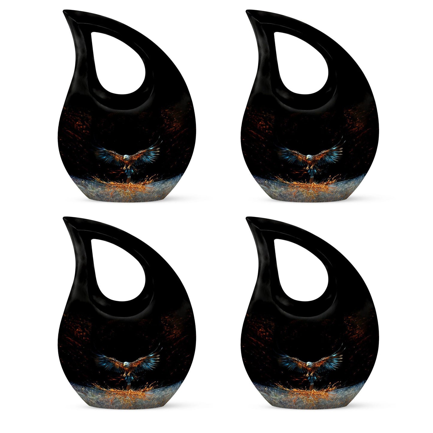 10-inch Eagle Urn, Cross Drop design cremation box 