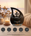 10-inch Eagle Urn, Cross Drop design cremation box 